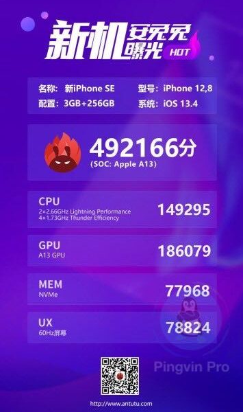 Тесты нового iPhone SE 2020 в AnTuTu