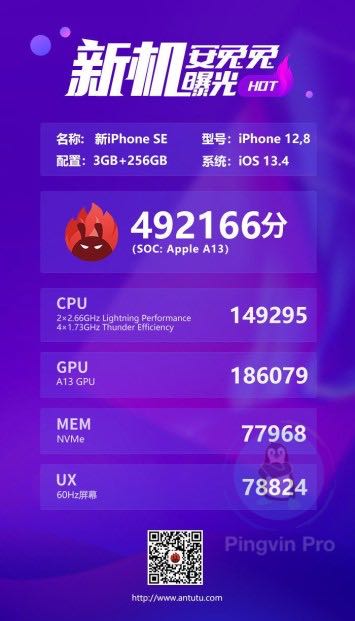 Тесты нового iPhone SE 2020 в AnTuTu